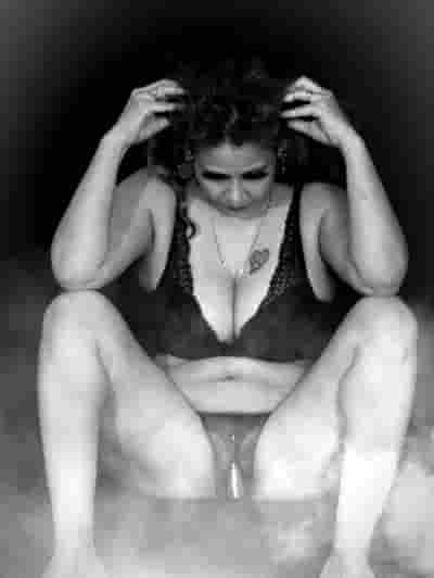 Kanak Raj: Black Lingerie, Intimate Pose