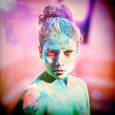 Vibrant Holi Colors Portrait - Bold Confident Look